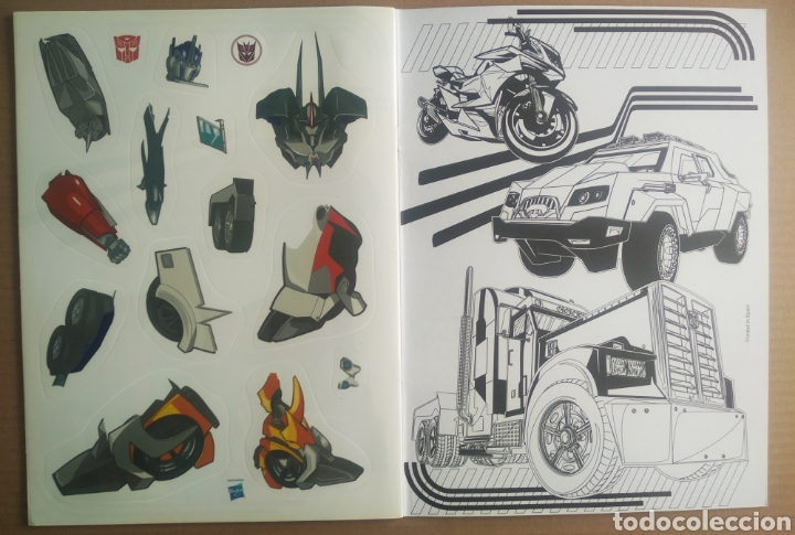 Libros de segunda mano: Stick & Color: Transformers Prime (Panini/Hasbro, 2011). Sin usar. - Foto 3