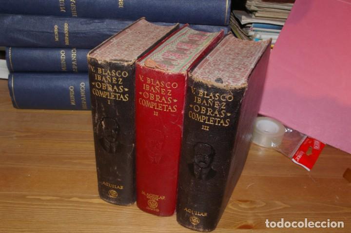 VICENTE BLASCO IBAÑEZ OBRAS COMPLETAS AGUILAR 1946-49 PLENA PIEL PAPEL BIBLIA CORTES DECORADOS (Libros de Segunda Mano (posteriores a 1936) - Literatura - Otros)