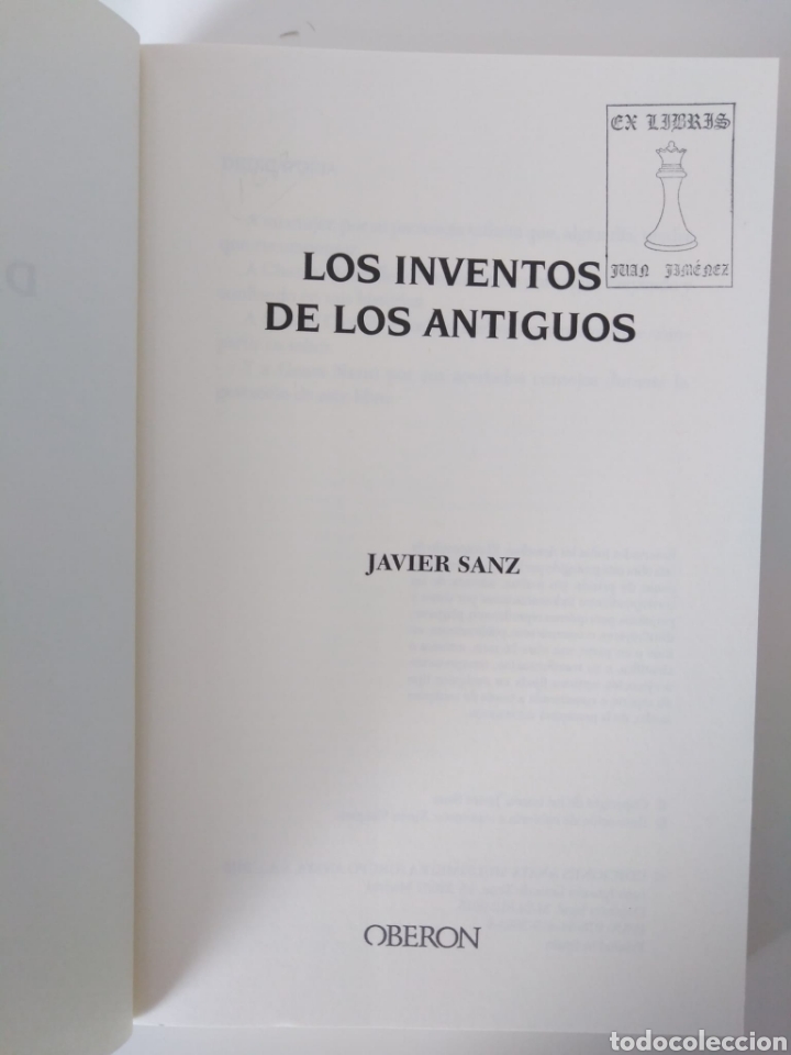 Libros de segunda mano: Los inventos de los Antiguos / Javier Sanz - Foto 3