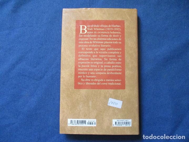 Libros de segunda mano: HOJAS DE HIERBA / WALT WHITMAN / EDITORIAL ALBA 1998 - Foto 5
