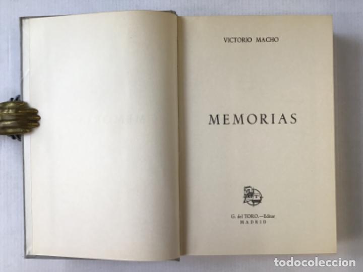 Libros de segunda mano: MEMORIAS. - MACHO, Victorio. - Foto 2