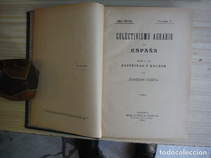 Libros de segunda mano: COSTA, Joaqu&iacute;n. - COLECTIVISMO AGRARIO EN ESPA&Ntilde;A - Foto 2