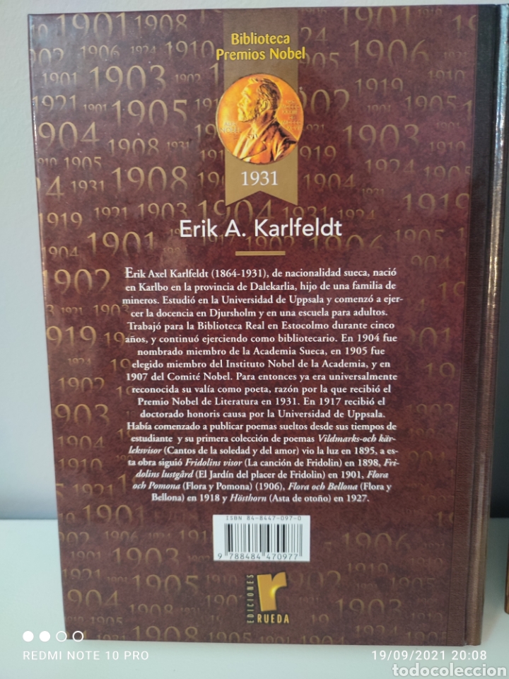 Libros de segunda mano: 3 Libros Biblioteca Premios Nobel - Ediciones Rueda 2002 - Foto 9