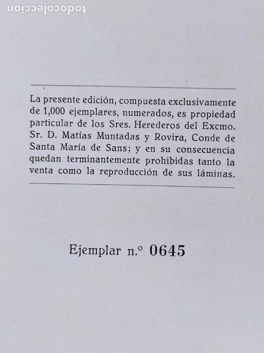 Libros de segunda mano: La Colección Muntadas - Catálogo - Tarjeta, Firma y Dedicatoria del Conde Santa María de Sans - Foto 10 - 288457903