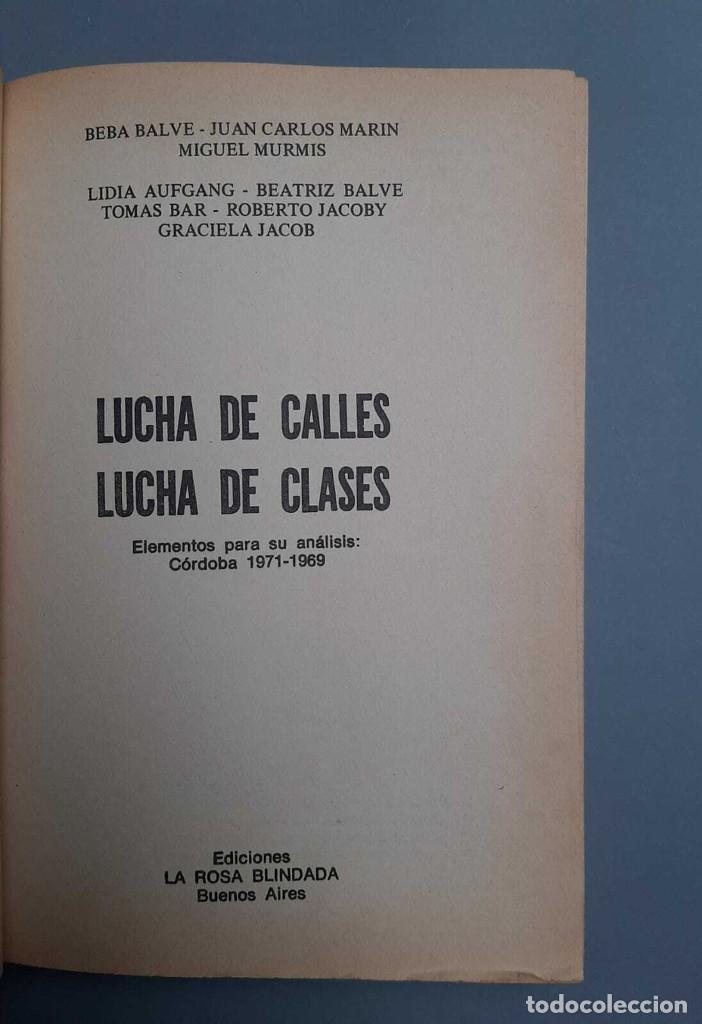 Libros de segunda mano: Roberto Jacoby Lucha de Calles Lucha de Clases Elementos para su An&aacute;lisis - Foto 2