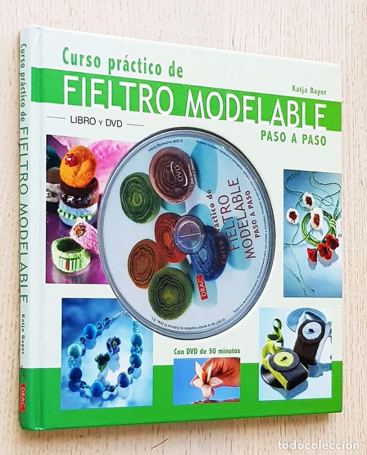 Libros de segunda mano: CURSO PR&Aacute;CTICO DE FIELTRO MODELABLE. Paso a paso - BAYER, Katja (Libro y DVD) - Foto 1