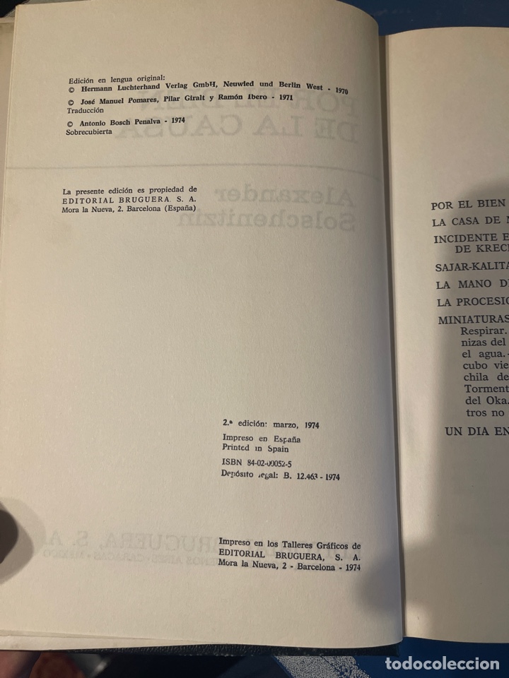 Libros de segunda mano: Por el bien de la causa Alexander solsxhenitzin - Foto 2