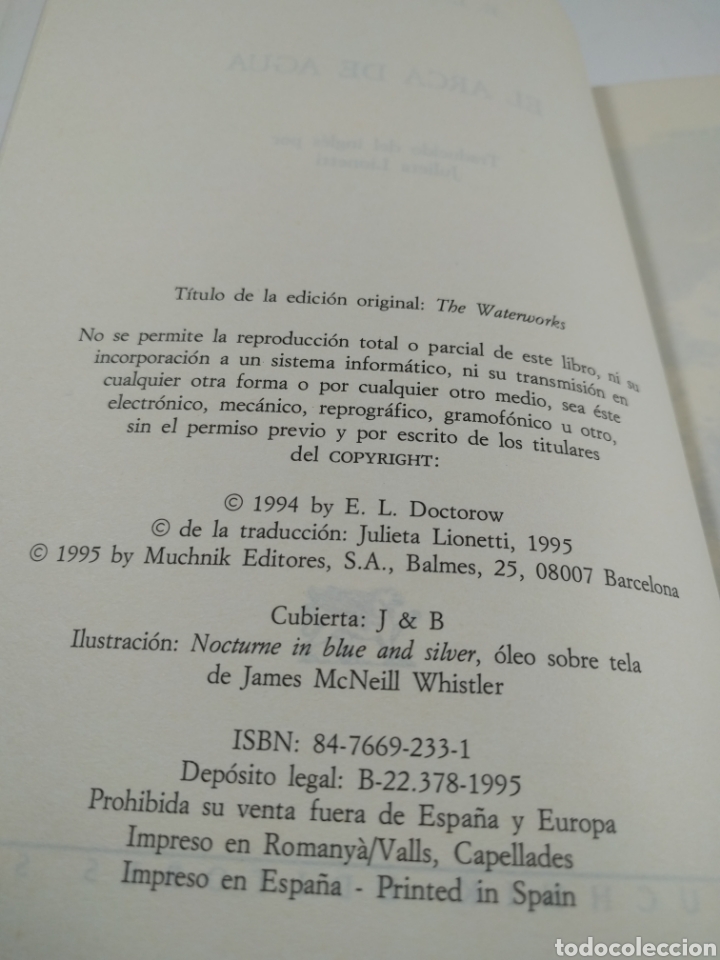 Libros de segunda mano: El arca de agua. E. L Doctorow. Muchnik editores - Foto 2