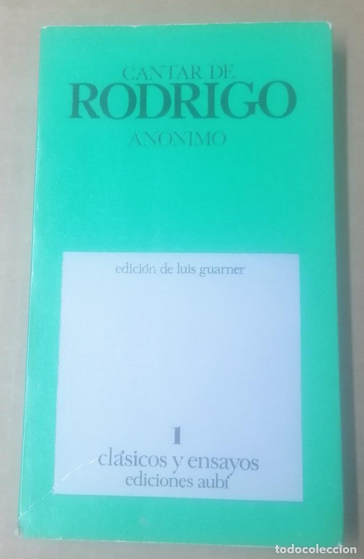 Libros de segunda mano: An&oacute;nimo, Cantar de Rodrigo, ediciones Aub&iacute;, Zaragoza, 1973 - Foto 1