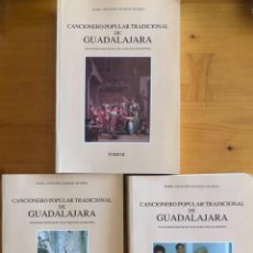 Libros de segunda mano: GUADALAJARA- CANCIONERO POPULAR TRADICIONAL- TRES TOMOS- OBRA COMPLETA- 1995. Lote 290044873