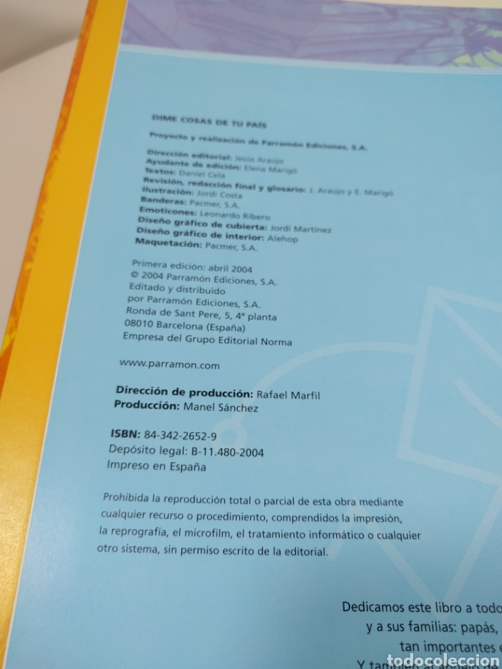 Libros de segunda mano: Dime cosas de tu pa&iacute;s. Parramon. - Foto 4