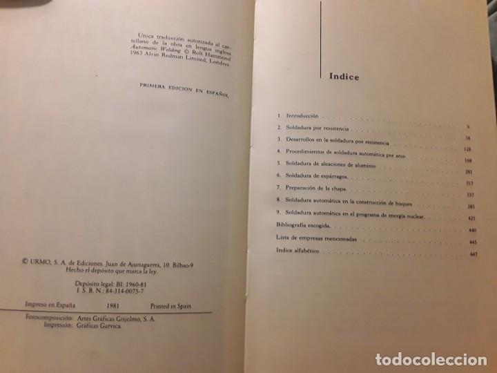 Libros de segunda mano: Soldadura automatica, de Rolt Hammond. Urmo, 1981. Excelente estado - Foto 2