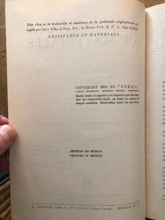 Libros de segunda mano: RESISTENCIA DE MATERIALES. FRED B. SEELY. - Foto 3