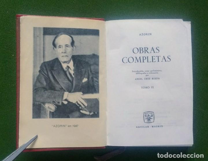 Libros de segunda mano: OBRAS COMPLETAS - AZOR&Iacute;N - VOLUMEN IX - AGUILAR 1963. - Foto 2