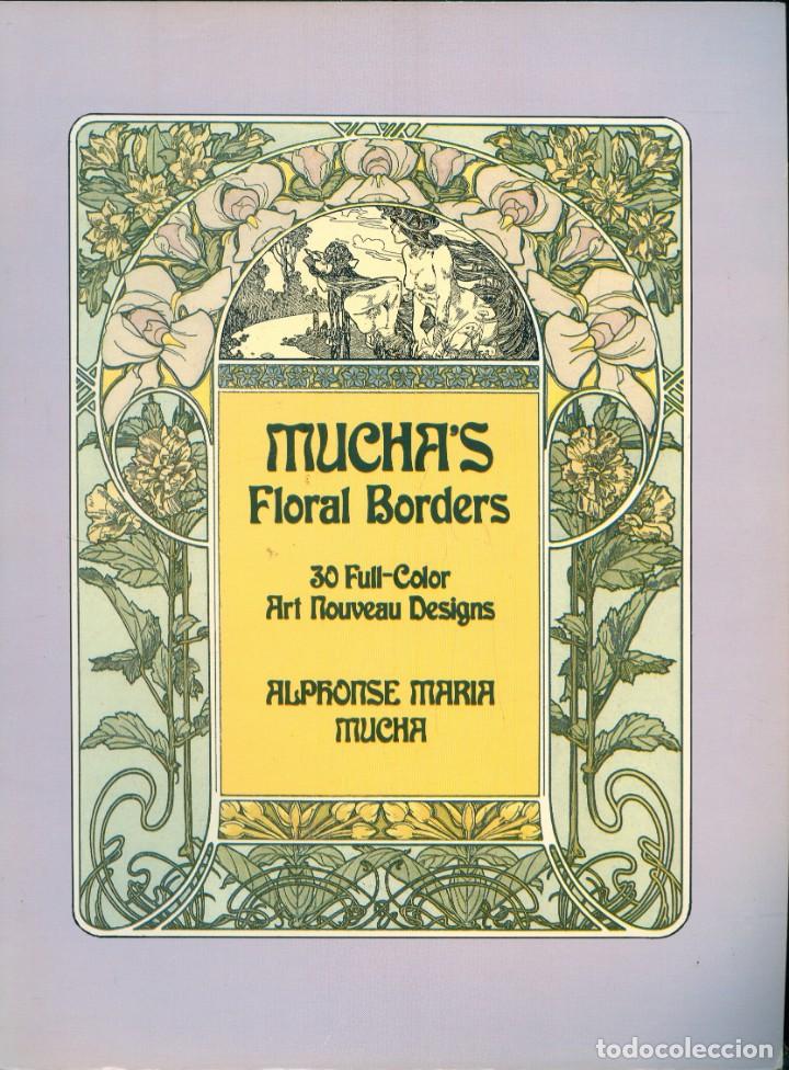 Libros de segunda mano: NUMULITE L1253 Muchas floral borders 30 full color art nouveau Borde floral decoraci&oacute;n alfons mucha
