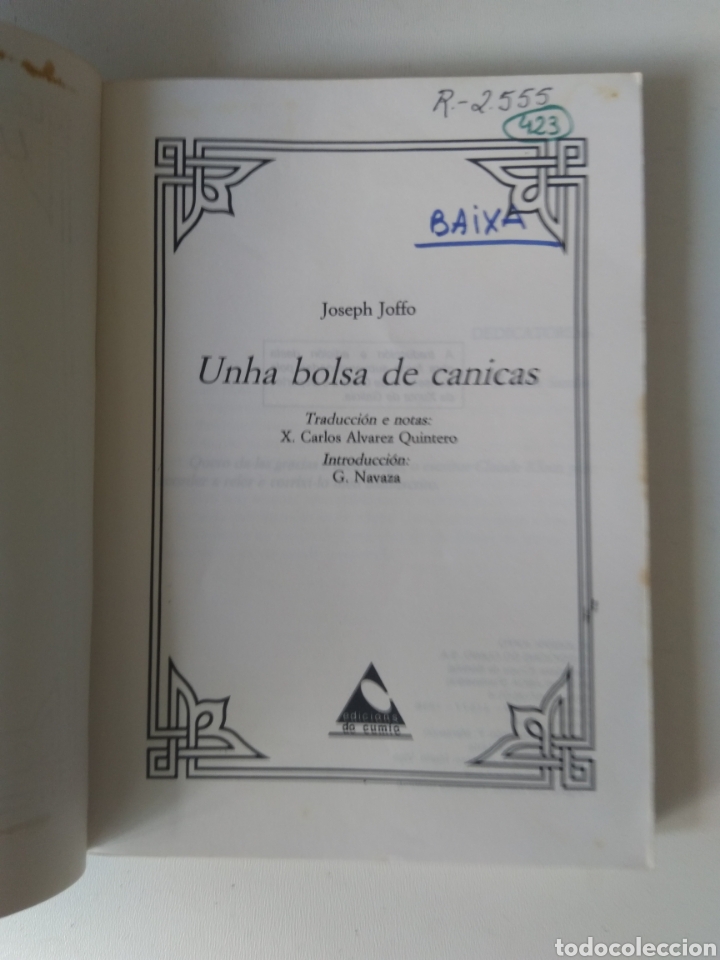 Libros de segunda mano: UNHA BOLSA DE CANICAS/JOSEPH JOFFO - Foto 2