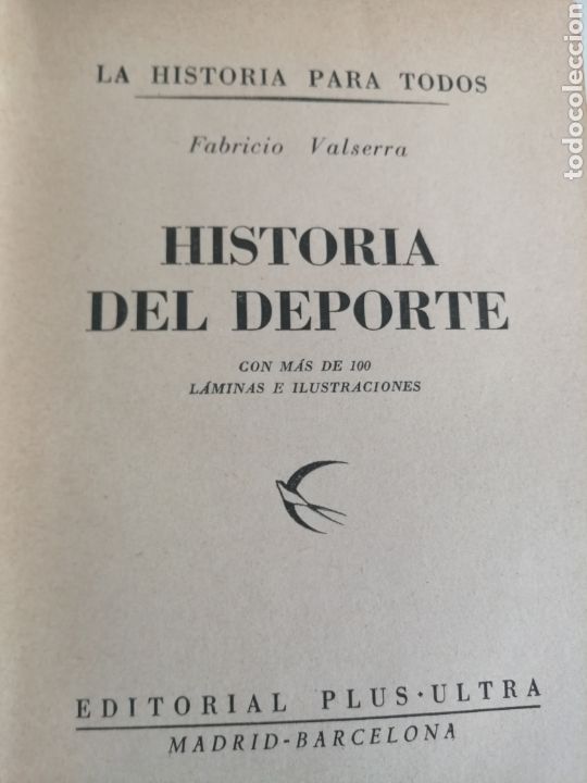 Libros de segunda mano: Historia del deporte. Fabricio Valserra. 1944 - Foto 2