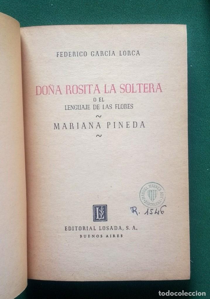 Libros de segunda mano: OBRAS COMPLETAS DE GARC&Iacute;A LORCA - VOL. VI - LOSADA 1944 - Foto 2