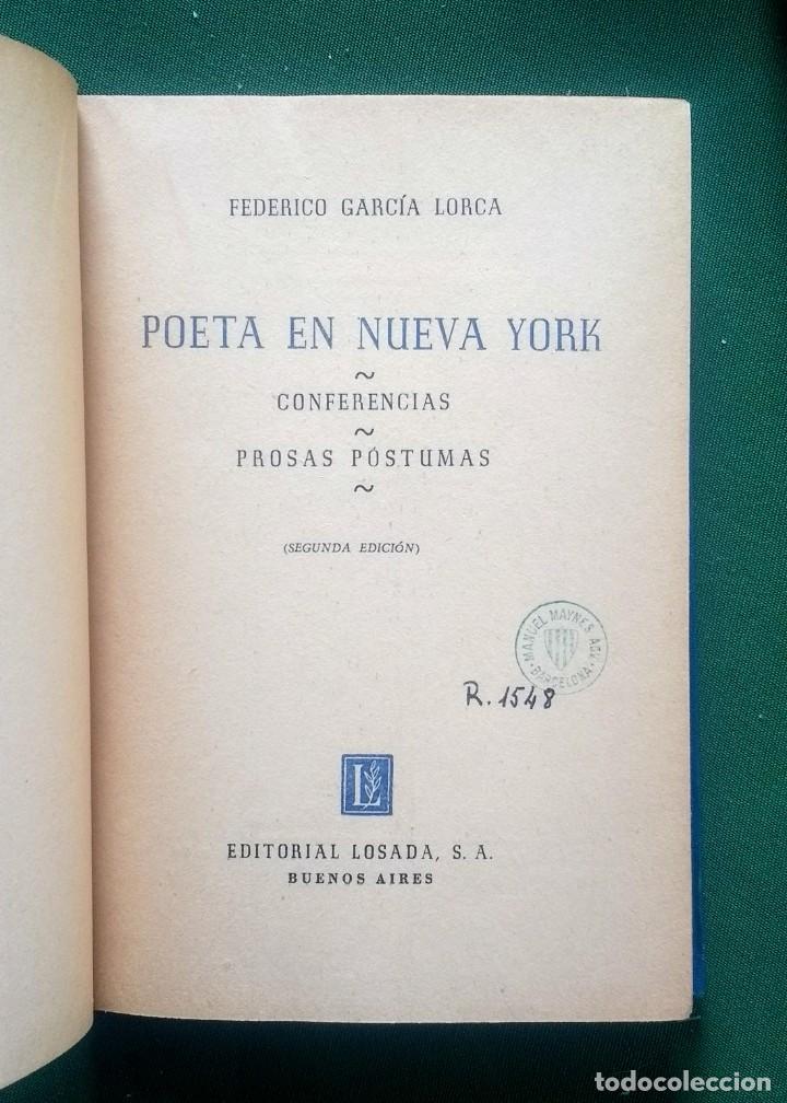 Libros de segunda mano: OBRAS COMPLETAS DE GARC&Iacute;A LORCA - VOL. VII - LOSADA 1944 - Foto 2