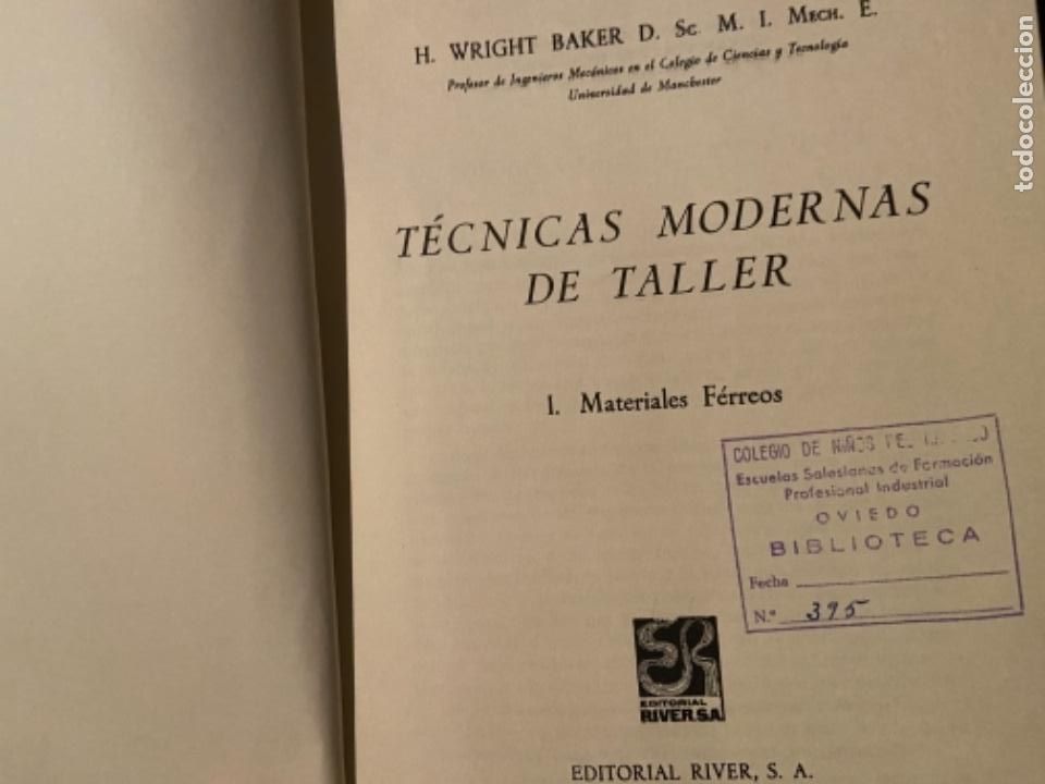 Libros de segunda mano: Materiales ferreos / Tecnicas modernas de taller I / H. Wright - Foto 8