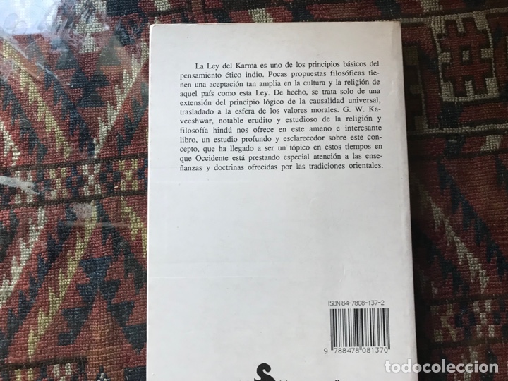 Libros de segunda mano: La ley del Karma. G. W. Kaveeshwar. Sirio - Foto 2