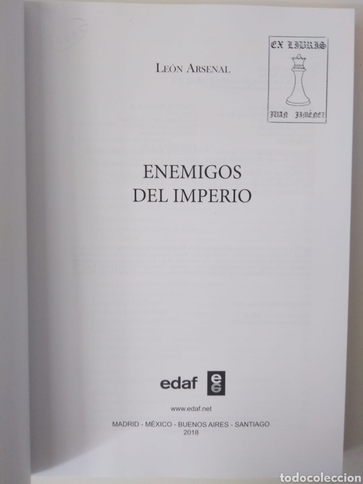 Libros de segunda mano: Enemigos del imperio / Le&oacute;n Arsenal. - Foto 5