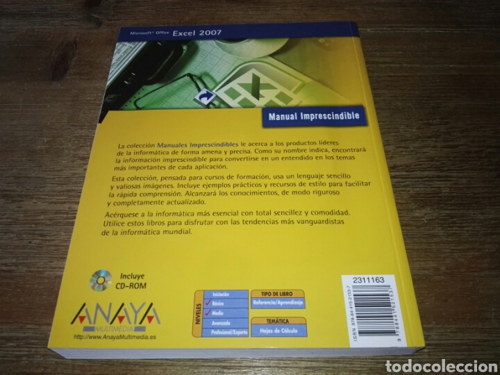 Libros de segunda mano: Excel 2007 , Microsoft Office , Anaya (Manual Imprescindible) - Foto 2