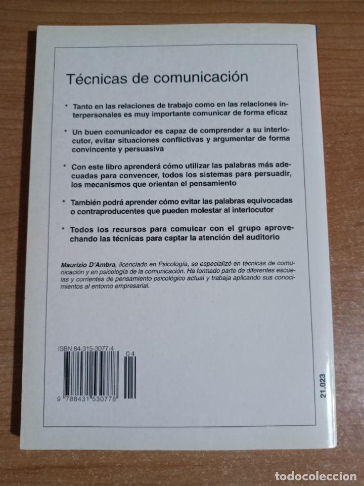 Libros de segunda mano: T&eacute;cnicas de comunicaci&oacute;n - Maurizio DAmbra - Foto 2