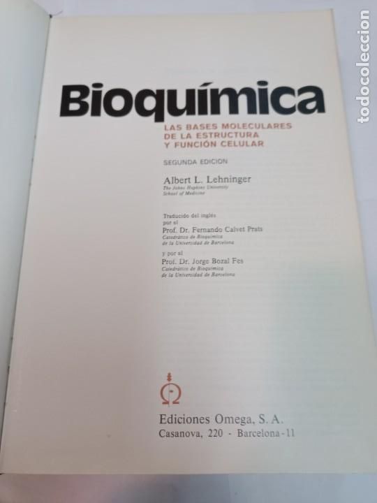 Libros de segunda mano: A. L. LEHNINGER BIoquimica SA6084 - Foto 4