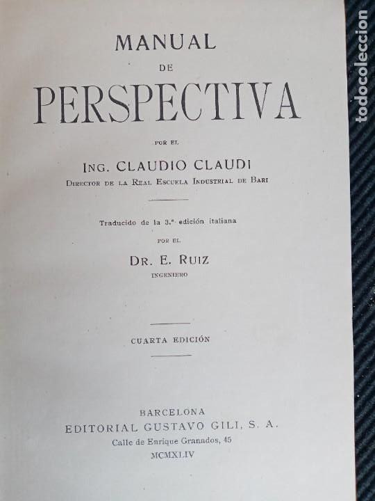 Libros de segunda mano: MANUAL DE PERSPECTIVA. C. CLAUDI. GILI EDITOR 1944. - Foto 4