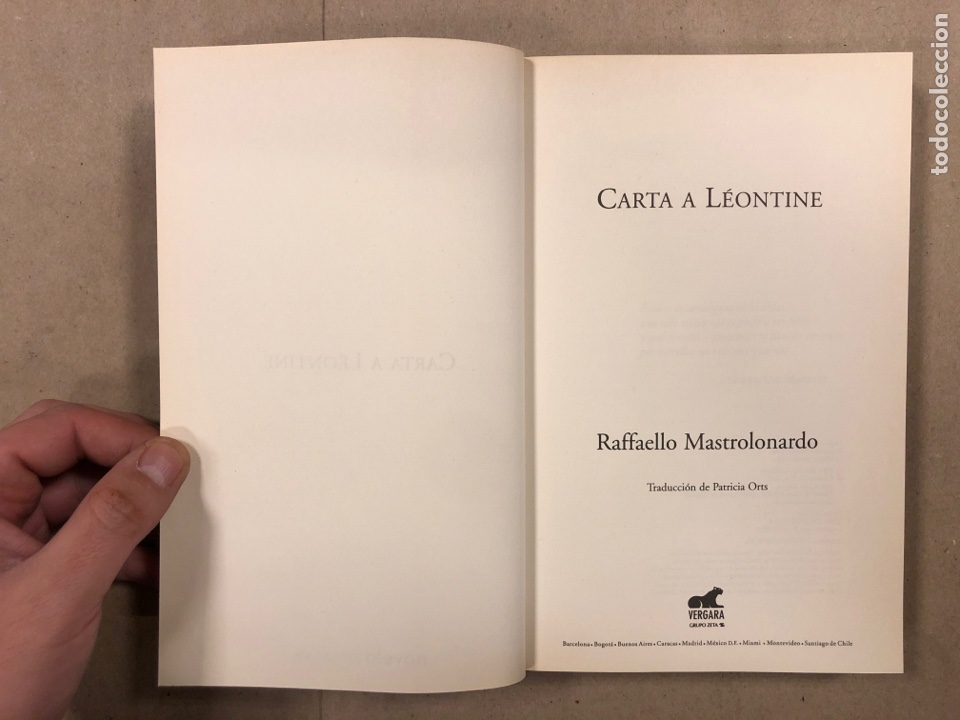 Libros de segunda mano: CARTA A L&Eacute;ONTINE. RAFFAELLO MASTROLONARDO. EDICIONES B 2011 (1&ordf; EDICI&Oacute;N). - Foto 2