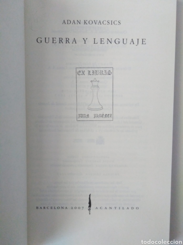 Libros de segunda mano: Guerra y lenguaje / Adam Kovacsics. - Foto 3