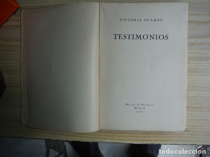 Libros de segunda mano: OCAMPO, Victoria. - TESTIMONIOS 1950-1957 - Foto 2