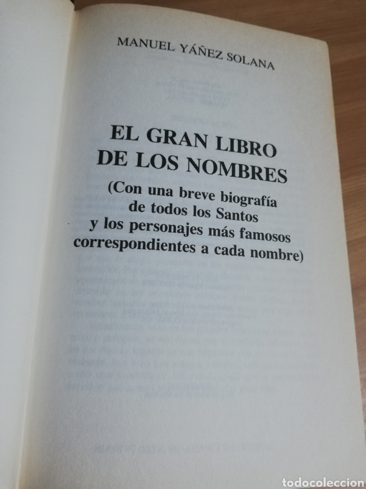 Libros de segunda mano: EL GRAN LIBRO DE LOS NOMBRES (MANUEL YA&Ntilde;EZ SOLANA) - Foto 2