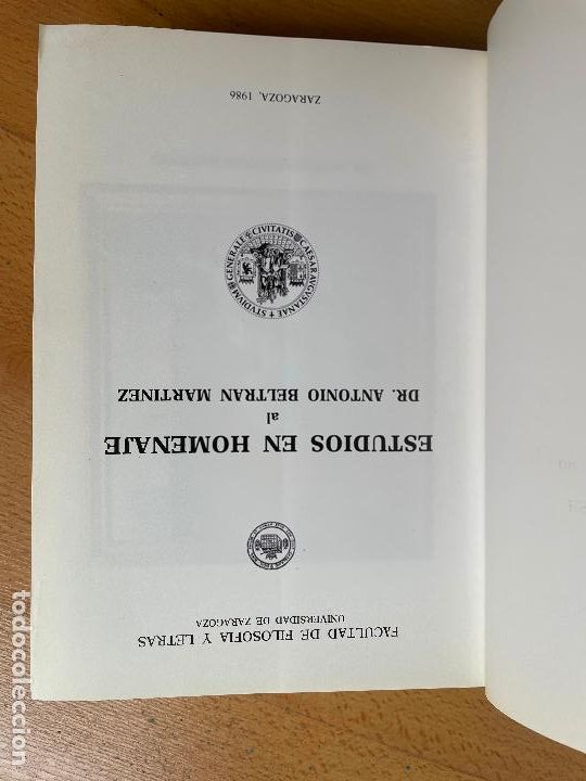 Libros de segunda mano: ESTUDIOS EN HOMENAJE AL DR, ANTONIO BELTRAN MARTINEZ, - Foto 2