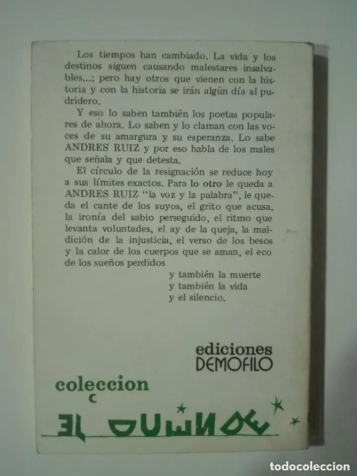 Libros de segunda mano: coplas de la emigraci&oacute;n Andr&eacute;s Ruiz - Foto 2