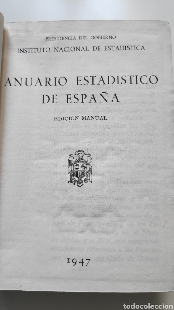 Libros de segunda mano: Anuario Estadistico de Espa&ntilde;a 1947 Franco - Foto 5