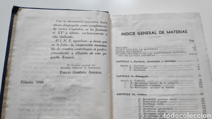Libros de segunda mano: Anuario Estadistico de Espa&ntilde;a 1947 Franco - Foto 7