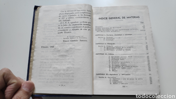 Libros de segunda mano: Anuario Estadistico de Espa&ntilde;a 1947 Franco - Foto 8