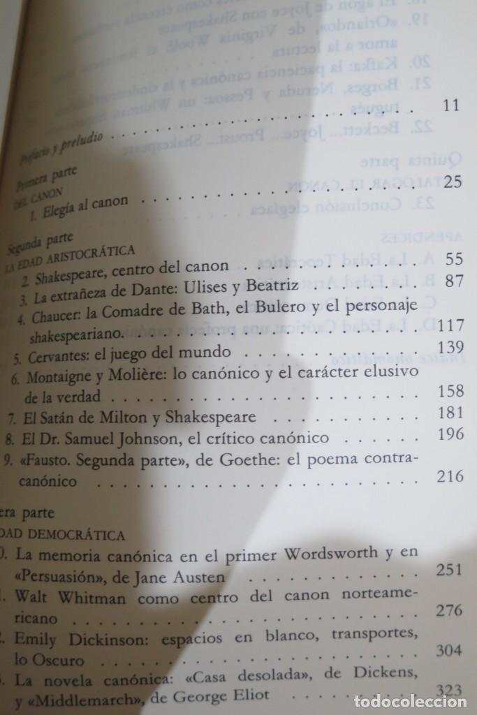 Libros de segunda mano: EL CANON OCCIDENTAL. HAROLD BLOOM - Foto 2