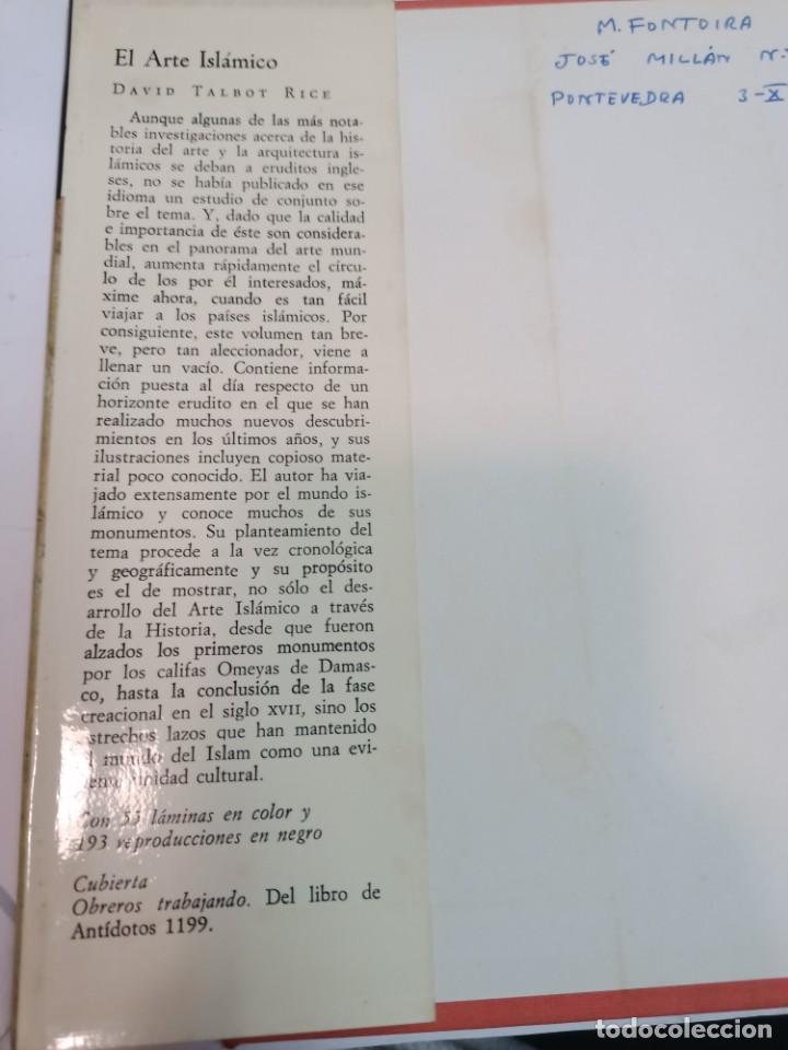 Libros de segunda mano: DAVID TALBOT RICE El arte isl&aacute;mico SA6274 - Foto 2