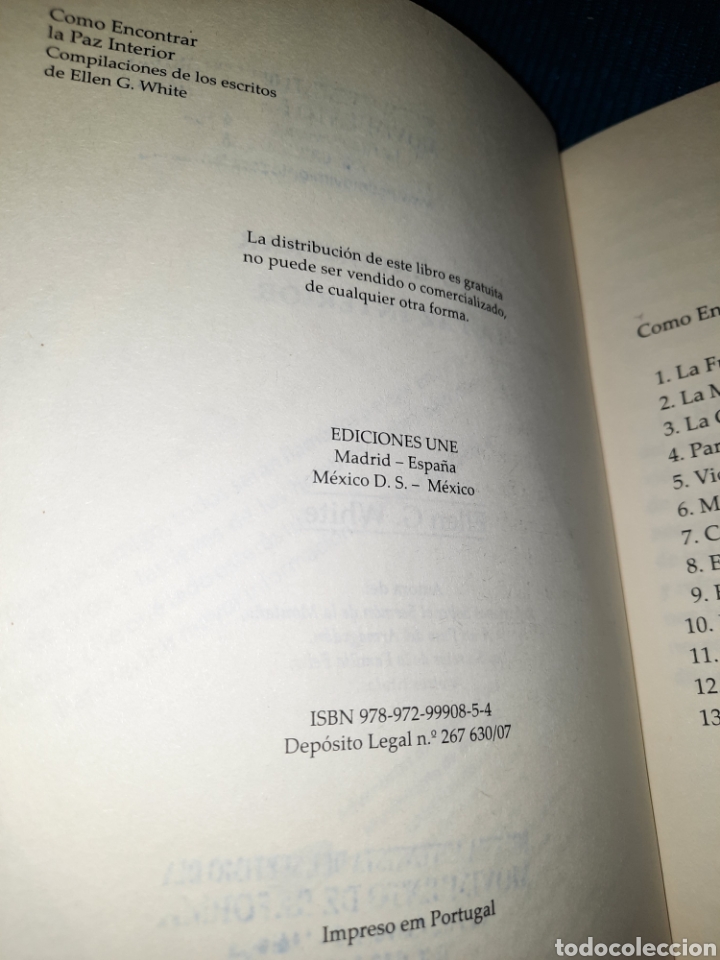 Libros de segunda mano: COMO ENCONTRAR LA PAZ INTERIOR, ELLEN G. WHITE. EDICIONES UNE 2007 - Foto 2