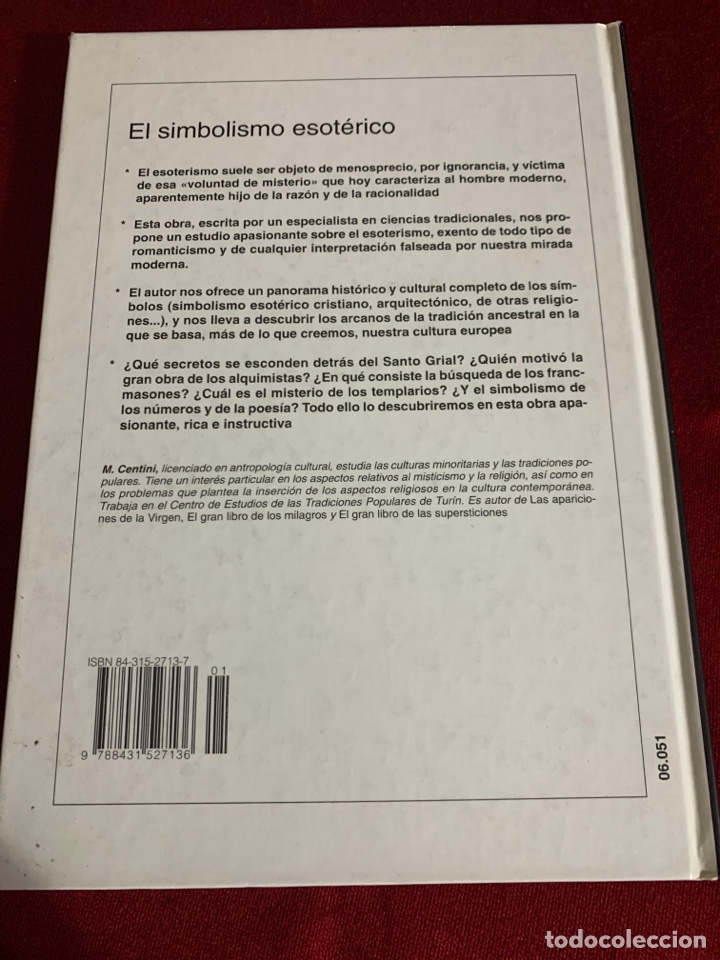 Libros de segunda mano: El simbolismo esot&eacute;rico. M. Centini. Ed. De Vecchi. - Foto 2