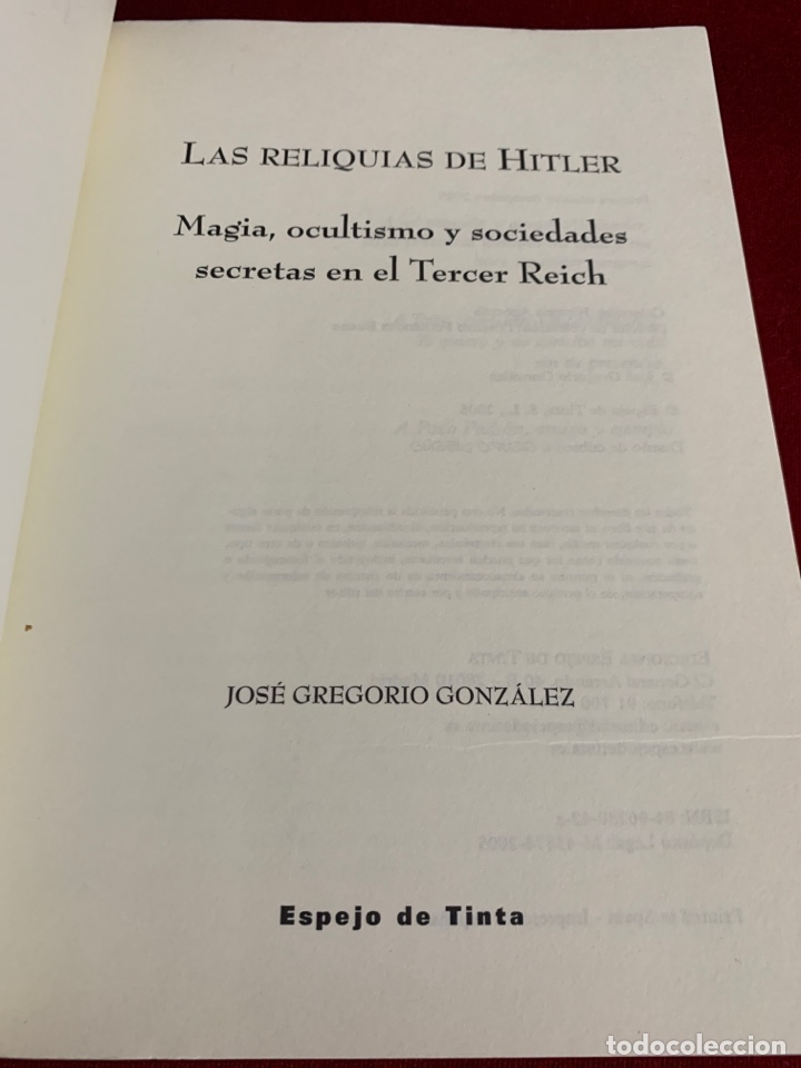 Libros de segunda mano: Las reliquias de Hitler.Jos&eacute; Gregorio Gonz&aacute;lez. - Foto 3