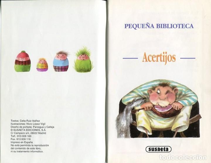 Libros de segunda mano: ACERTIJOS - PEQUE&Ntilde;A BIBLIOTECA - SUSAETA EDICIONES - Foto 4