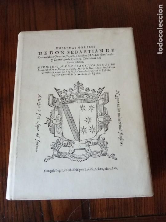 Libros de segunda mano: EMBLEMAS MORALES. SEBASTIAN DE COVARRUBIAS. FACSIMIL. - Foto 1