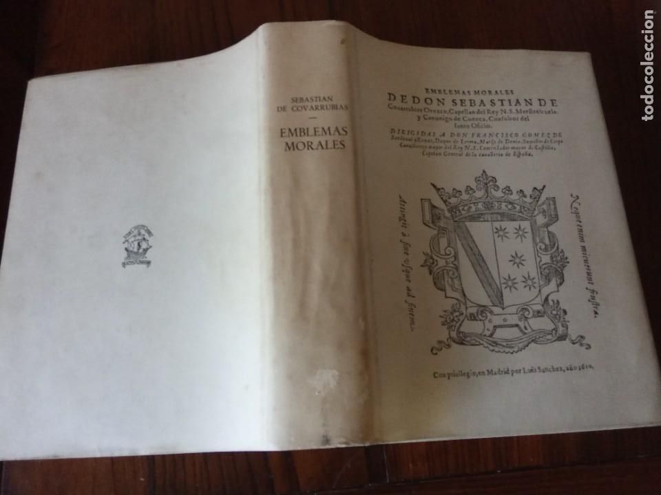 Libros de segunda mano: EMBLEMAS MORALES. SEBASTIAN DE COVARRUBIAS. FACSIMIL. - Foto 2