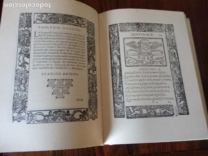 Libros de segunda mano: EMBLEMAS MORALES. SEBASTIAN DE COVARRUBIAS. FACSIMIL. - Foto 3