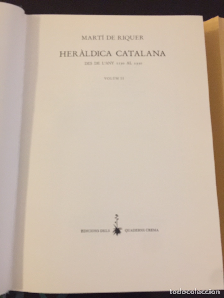 Libros de segunda mano: Her&agrave;ldica Catalana. Mart&iacute; de Riquer. Cuaderns Crema. - Foto 3