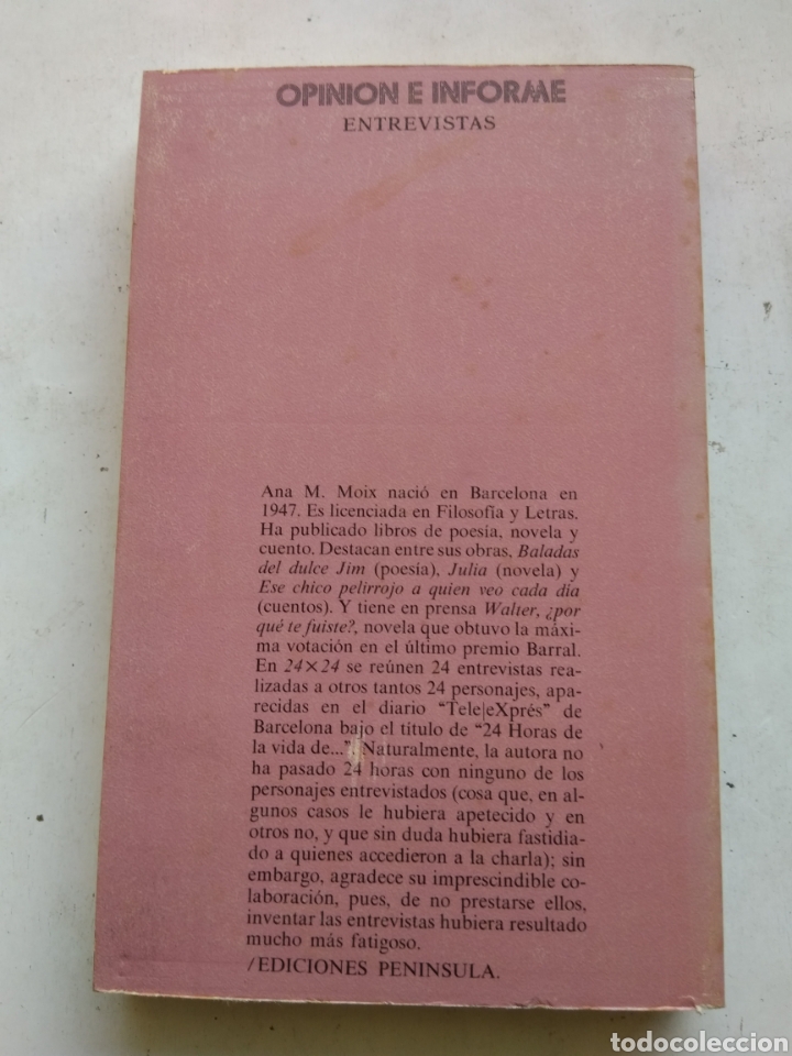 Libros de segunda mano: 24 X 24/ANA MAR&Iacute;A MOIX - Foto 2